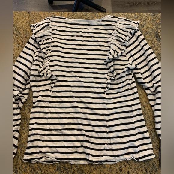 Frame Style LWTS0619 Long Sleeve Striped Shirt with ruffle detailing Size XL - Picture 5 of 9